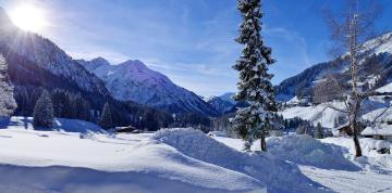 	Vistas de las montañas nevadas desde el hotel IFA Breitach	