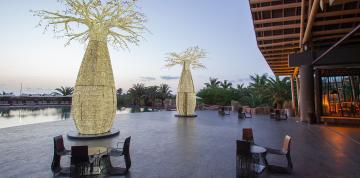 	Terraza de la piscina Volcán en el hotel Lopesan Baobab Resort	