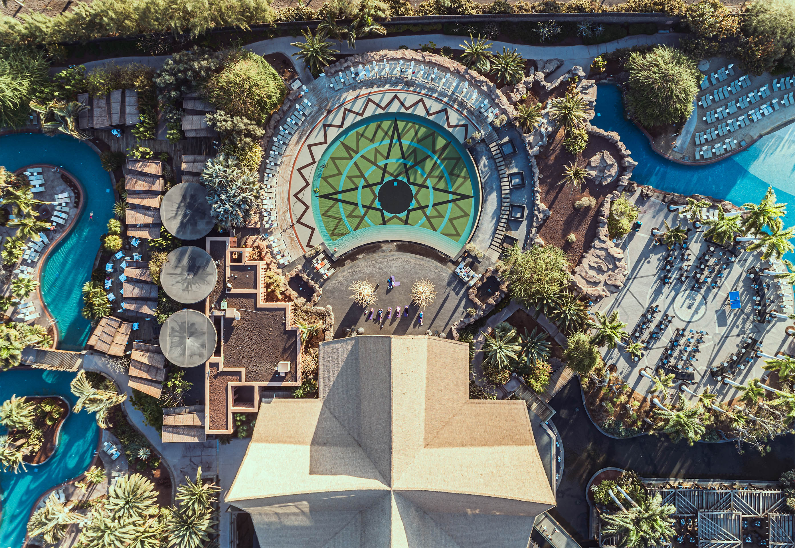 volcan pool aerial view pools lopesan baobab resort
