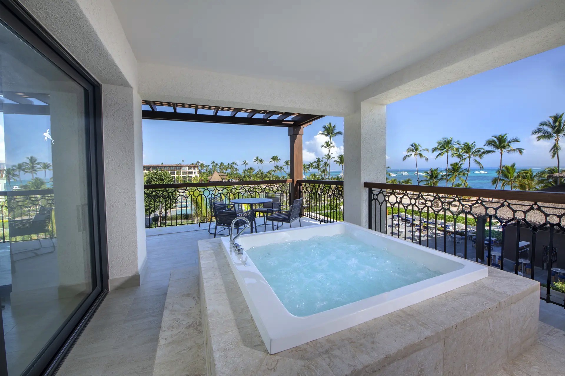 terrace with jacuzzi unique corner suite ocean view one bedroom lopesan costa bavaro