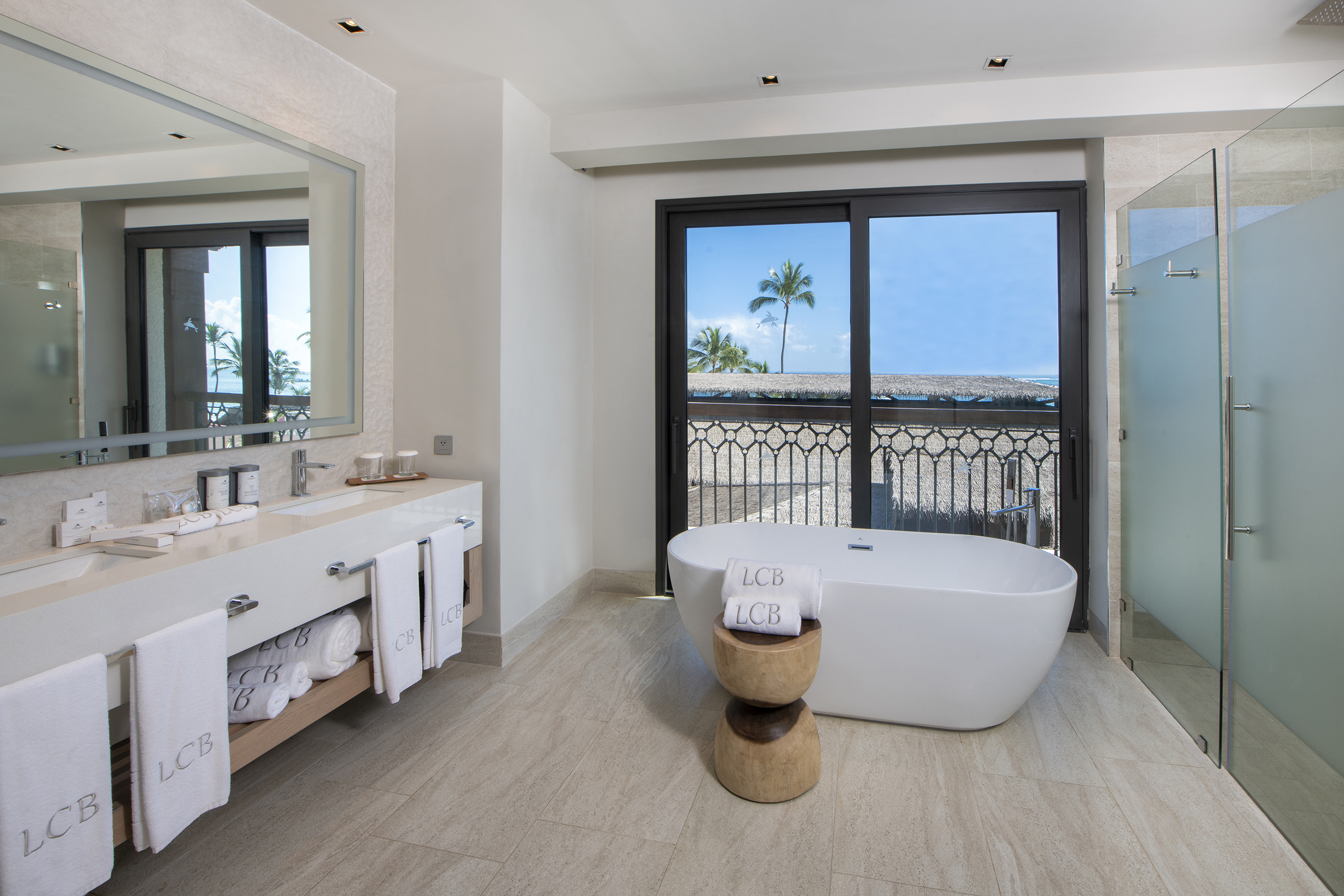 bathroom unique corner suite ocean view one bedroom lopesan costa bavaro