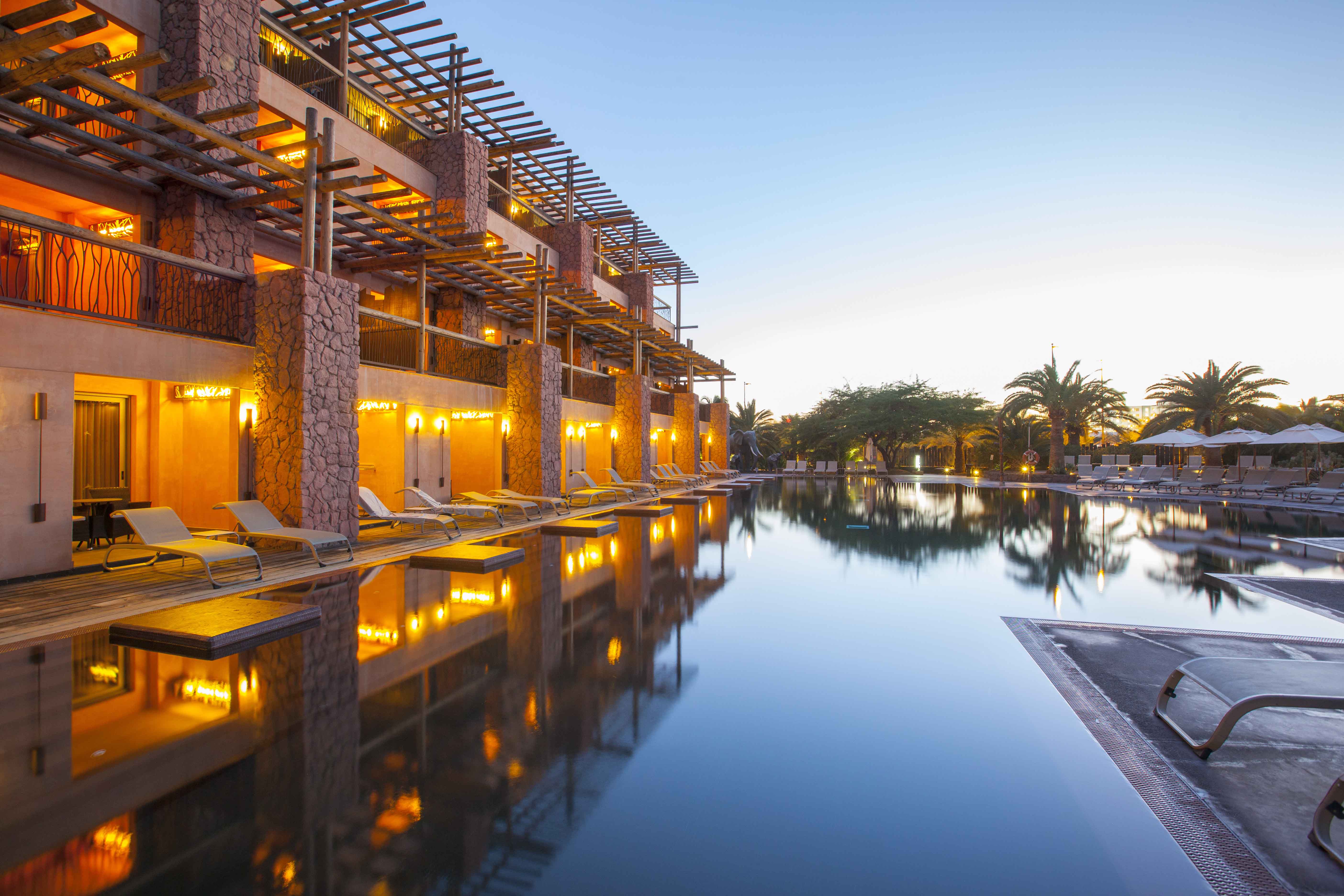 tranquila pool night pools lopesan baobab resort
