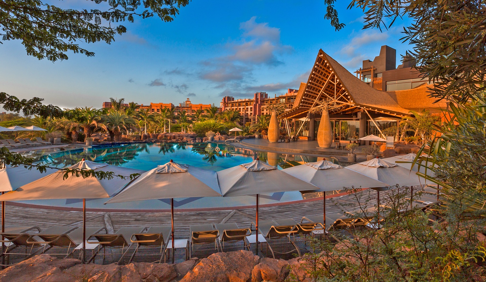 relaxation area volcan pool pools lopesan baobab resort