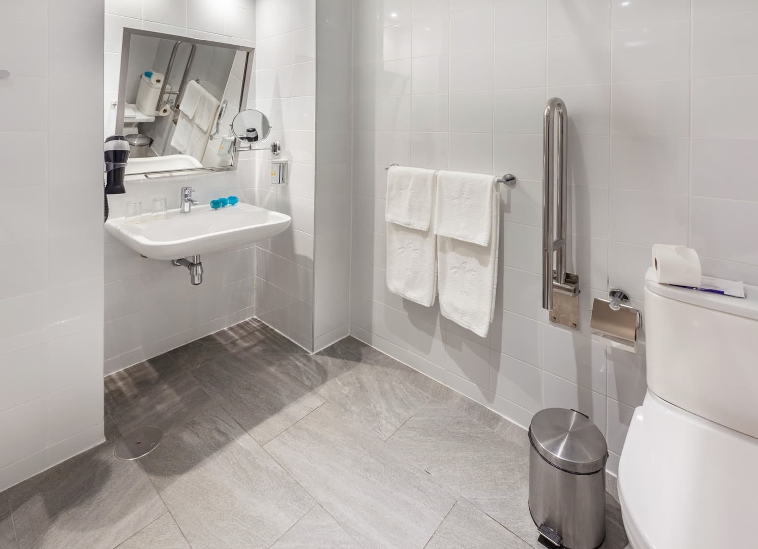 bathroom double standard adapted room abora continental hotel