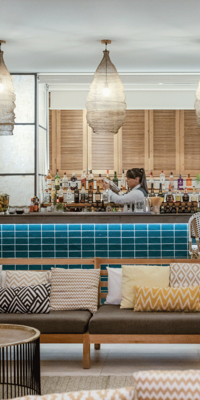  Detail view of the Corallium Dunamar bar in Playa del Inglés 