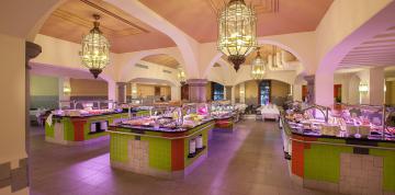 	Food stations in the La Casa Vieja buffet at the hotel Lopesan Villa del Conde Resort & Thalasso 	