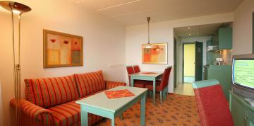 	Lounge of the View apartments with 3 bedrooms at IFA Schöneck Hotel & Ferienpark	