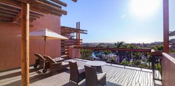 	Furniture of the terrace of the Lopesan Baobab Resort Senior Suites 	