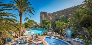 Vue aérienne de la piscine pour enfants de l'Abora Continental by Lopesan Hotels