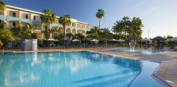 	Large swimming pool steps at the IFA Altamarena Hotel	